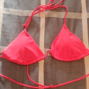 Victoria's Secret neon pink triangle bikini top